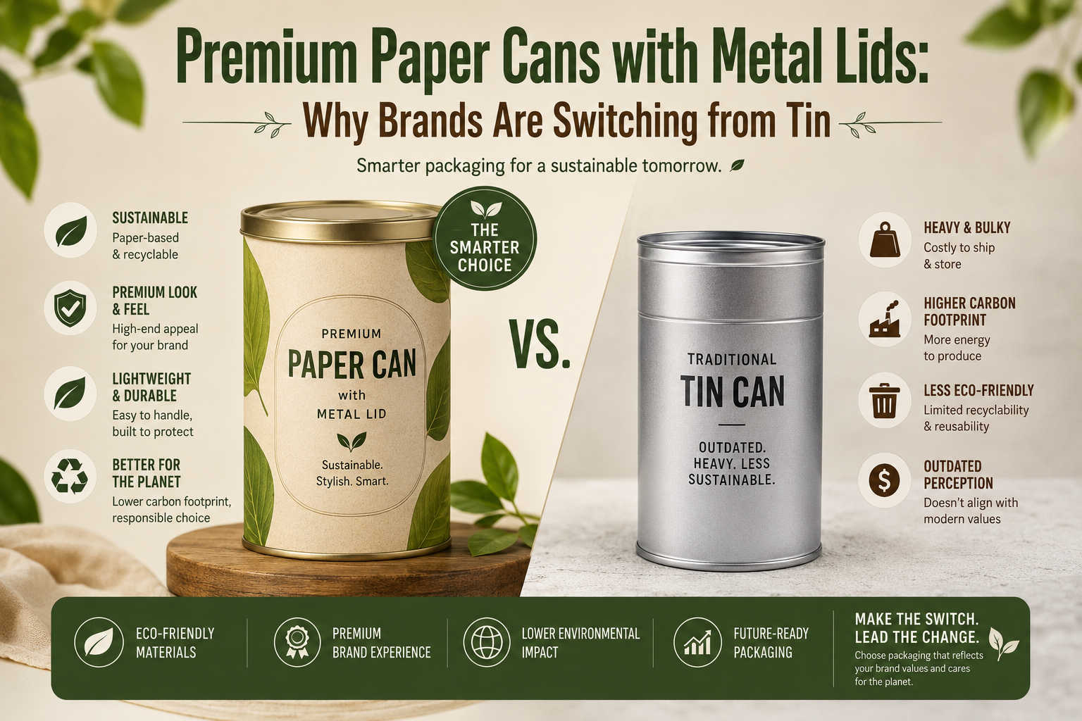 Premium Paper Cans with Metal Lids: Why Brands Are Switching from Tin